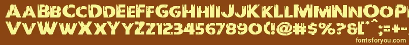 Redundeadexpand Font – Yellow Fonts on Brown Background