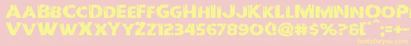 Redundeadexpand-Schriftart – Gelbe Schriften auf rosa Hintergrund