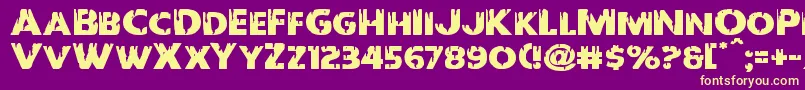 Redundeadexpand Font – Yellow Fonts on Purple Background