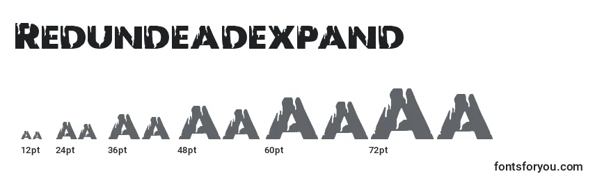 Размеры шрифта Redundeadexpand