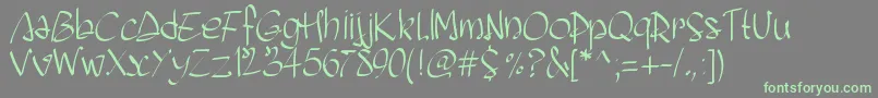 Шрифт Pwscriptease – зелёные шрифты на сером фоне