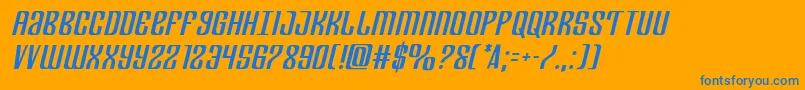 Departmenthsemital Font – Blue Fonts on Orange Background