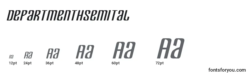 Departmenthsemital font sizes