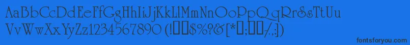 Academiassk Font – Black Fonts on Blue Background