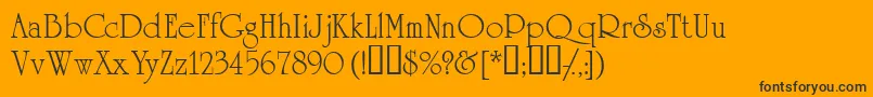 Academiassk Font – Black Fonts on Orange Background