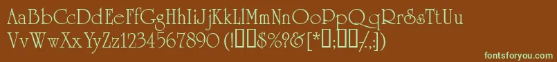 Academiassk Font – Green Fonts on Brown Background