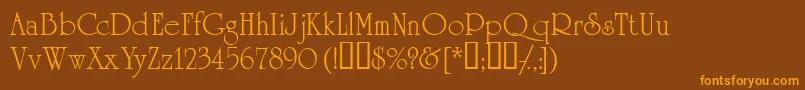 Academiassk Font – Orange Fonts on Brown Background