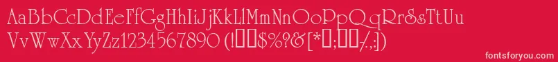 Academiassk Font – Pink Fonts on Red Background