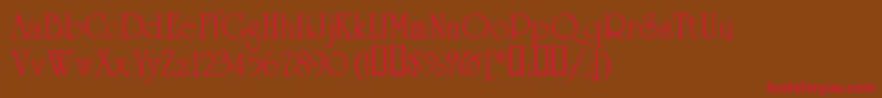 Academiassk Font – Red Fonts on Brown Background