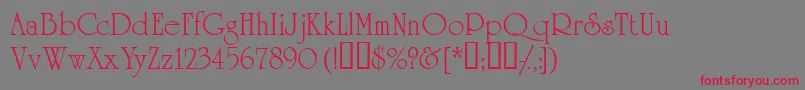 Academiassk Font – Red Fonts on Gray Background