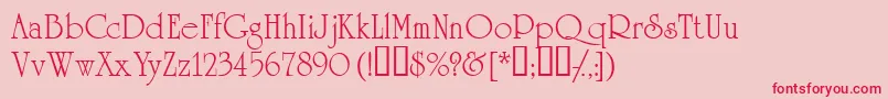Academiassk Font – Red Fonts on Pink Background