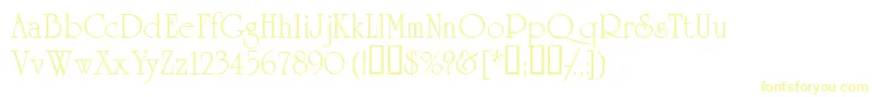 Academiassk Font – Yellow Fonts on White Background