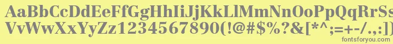 フォントCentennialltstdBlack – 黄色の背景に灰色の文字