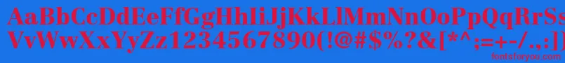 CentennialltstdBlack Font – Red Fonts on Blue Background