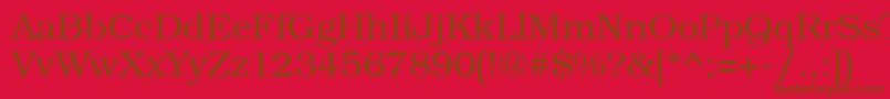Czcionka Bookmanatt – brązowe czcionki na czerwonym tle