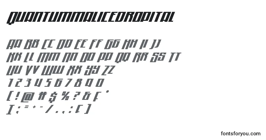 Шрифт Quantummalicedropital – алфавит, цифры, специальные символы