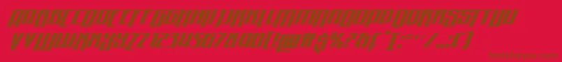 Quantummalicedropital-Schriftart – Braune Schriften auf rotem Hintergrund