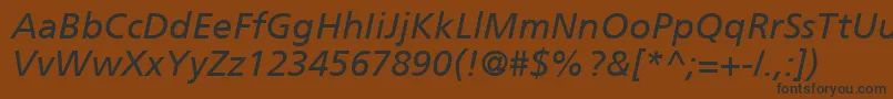 FrutigerCe56Italic Font – Black Fonts on Brown Background