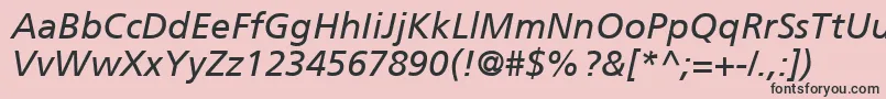 FrutigerCe56Italic Font – Black Fonts on Pink Background