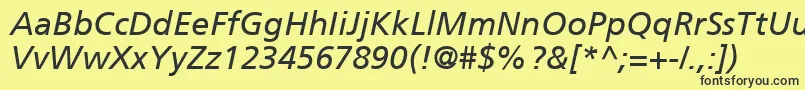 fuente FrutigerCe56Italic – Fuentes Negras Sobre Fondo Amarillo