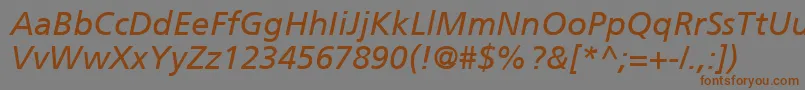 FrutigerCe56Italic Font – Brown Fonts on Gray Background