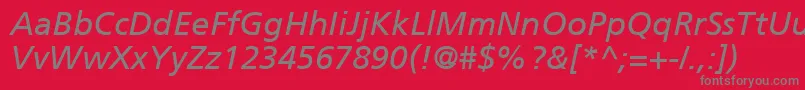 FrutigerCe56Italic Font – Gray Fonts on Red Background