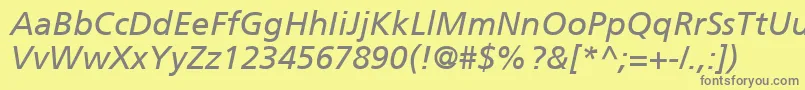 FrutigerCe56Italic Font – Gray Fonts on Yellow Background