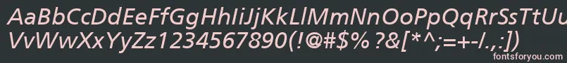 FrutigerCe56Italic Font – Pink Fonts on Black Background