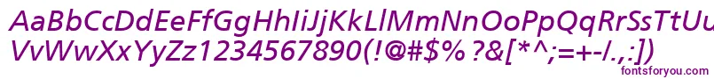 En savoir plus sur la police FrutigerCe56Italic Police FrutigerCe56Italic – polices violettes sur fond blanc