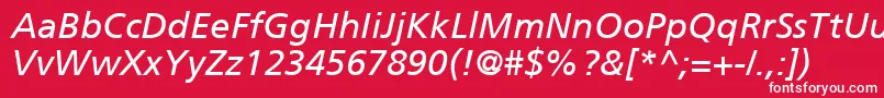 FrutigerCe56Italic Font – White Fonts on Red Background