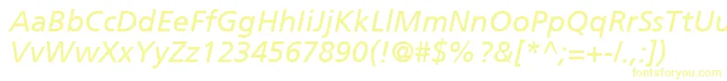 FrutigerCe56Italic Font – Yellow Fonts on White Background
