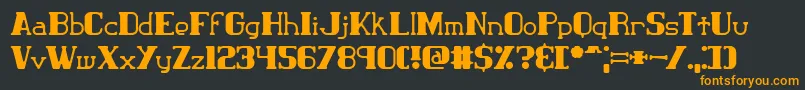 フォントClasict2 – 黒い背景にオレンジの文字