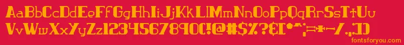 Clasict2 Font – Orange Fonts on Red Background