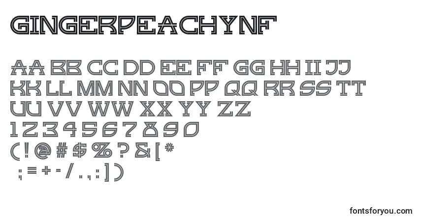 Gingerpeachynfフォント–アルファベット、数字、特殊文字