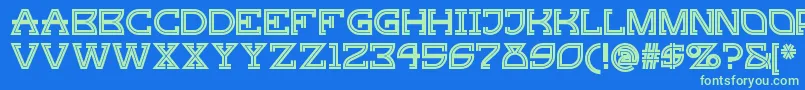 Gingerpeachynf Font – Green Fonts on Blue Background