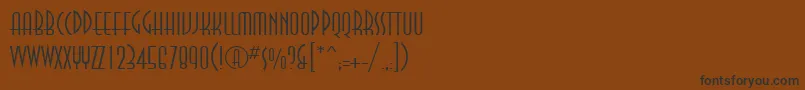 フォントAnnalightett – 黒い文字が茶色の背景にあります