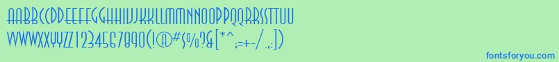 Czcionka Annalightett – niebieskie czcionki na zielonym tle