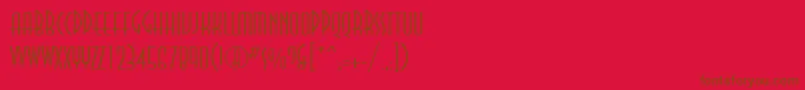 Annalightett Font – Brown Fonts on Red Background