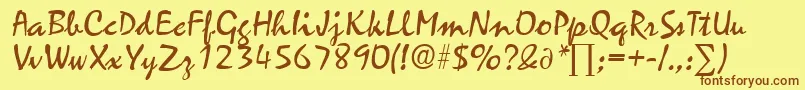 ZephyrDb Font – Brown Fonts on Yellow Background