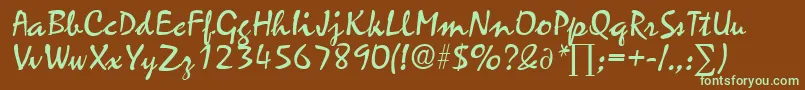 ZephyrDb Font – Green Fonts on Brown Background