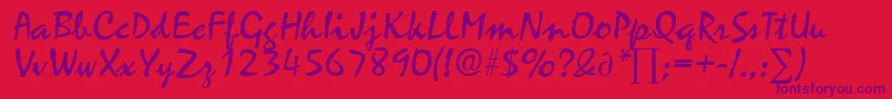 ZephyrDb Font – Purple Fonts on Red Background