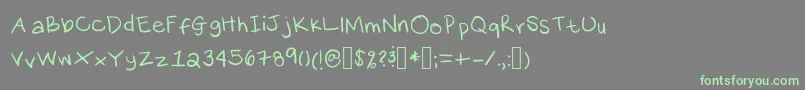 KsHand-fontti – vihreät fontit harmaalla taustalla