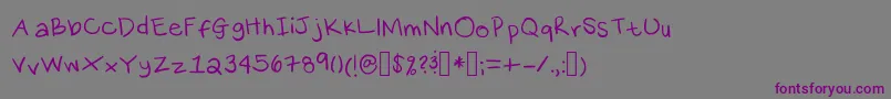 KsHand Font – Purple Fonts on Gray Background