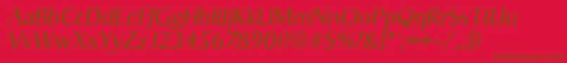Lisätietoja SigvarserialItalic-fontista SigvarserialItalic-fontti – ruskeat fontit punaisella taustalla