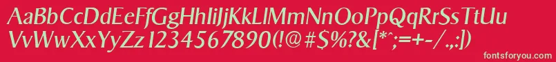 SigvarserialItalic Font – Green Fonts on Red Background