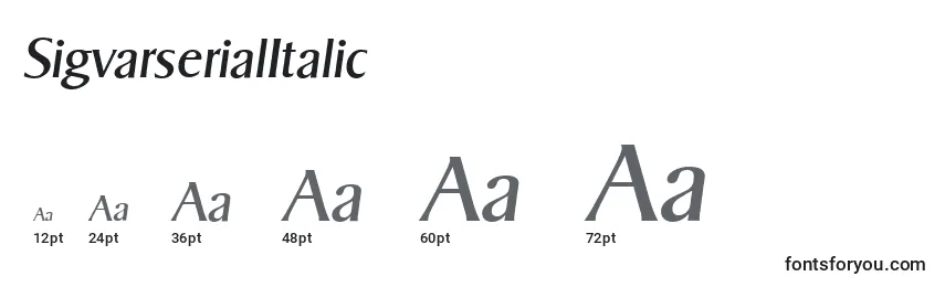 Размеры шрифта SigvarserialItalic