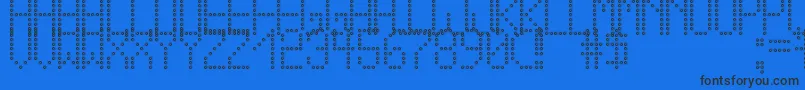 CrossLedTfb-Schriftart – Schwarze Schriften auf blauem Hintergrund