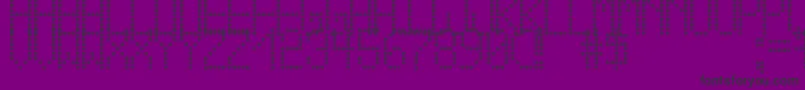 CrossLedTfb-fontti – mustat fontit violetilla taustalla