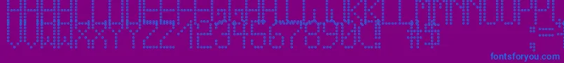 Czcionka CrossLedTfb – niebieskie czcionki na fioletowym tle