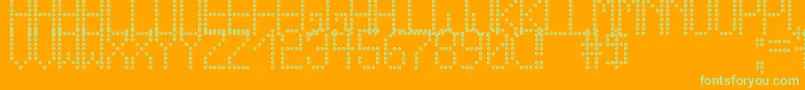 Czcionka CrossLedTfb – zielone czcionki na pomarańczowym tle